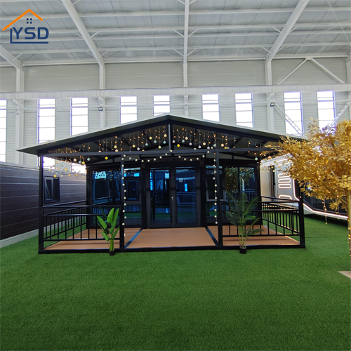 Extended container house with lawn
