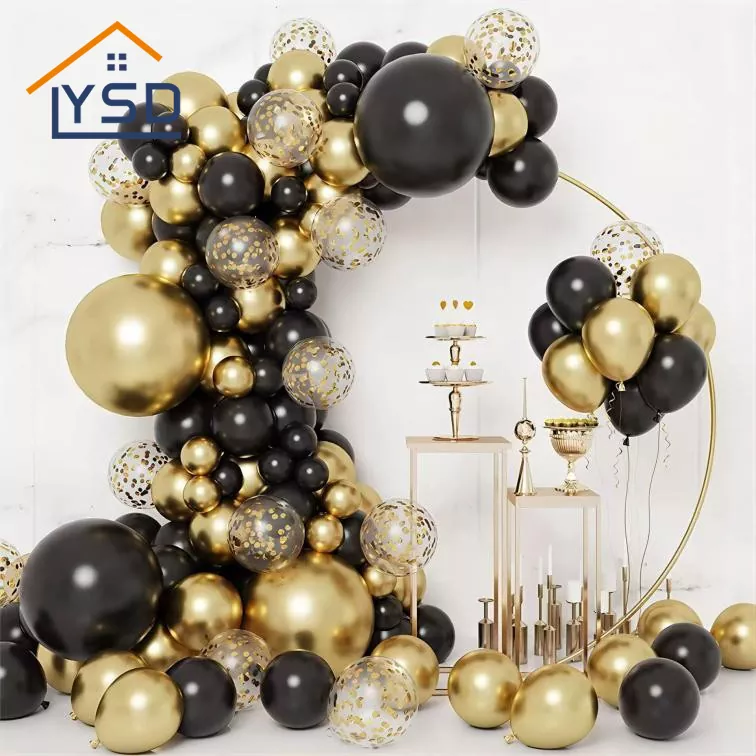 Black Gold Latex Balloon Set
