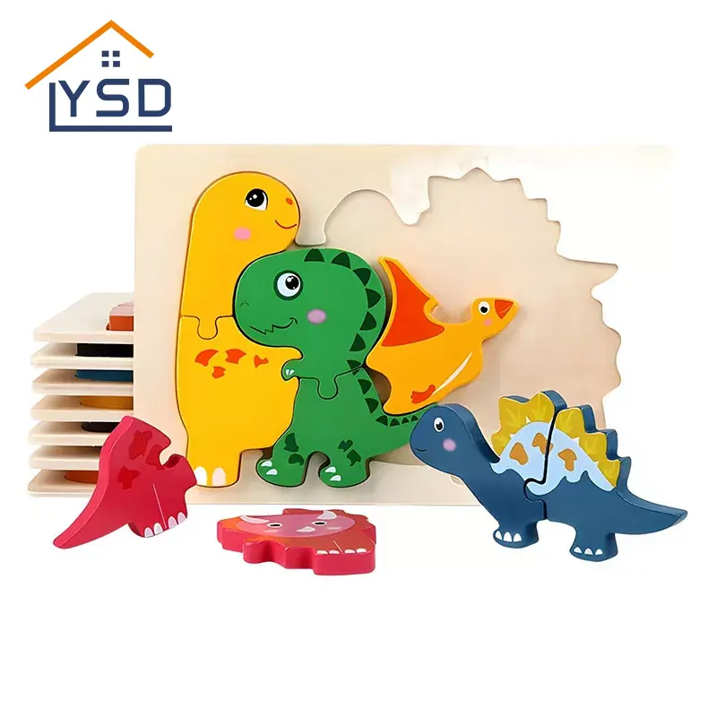 Children's Wooden Educational Cartoon Animal Jigsaw Puzzle