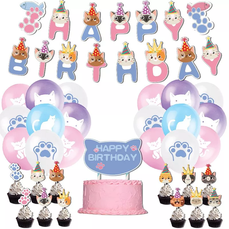 Diverse Pet Cat Themed Birthday Party Decorations