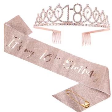Birthday Ribbon And Crown Set Birthday Ribbon And Crown Set