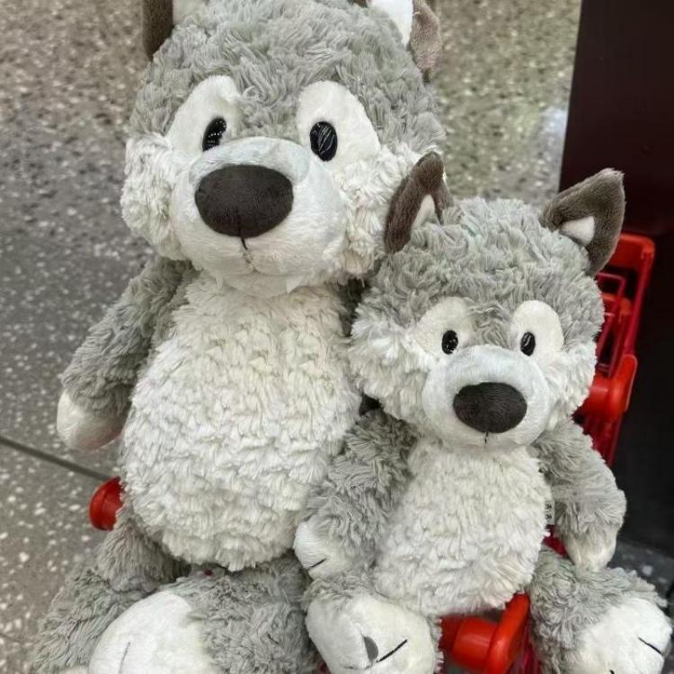 gray wolf plush toy discount